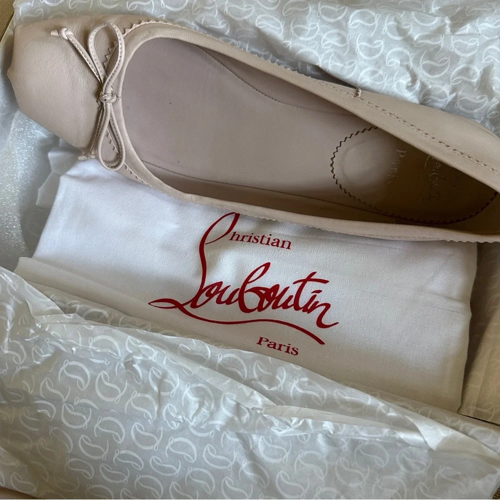 Christian Louboutin Mamadrague Ballet Flat in Leche (ballet pink) sz 41 worn 4x - Picture 4 of 13